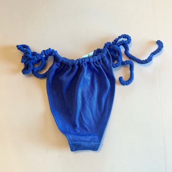 Aerie Cheekiest Blue Textured Swim Bottoms - Picture 3 of 3